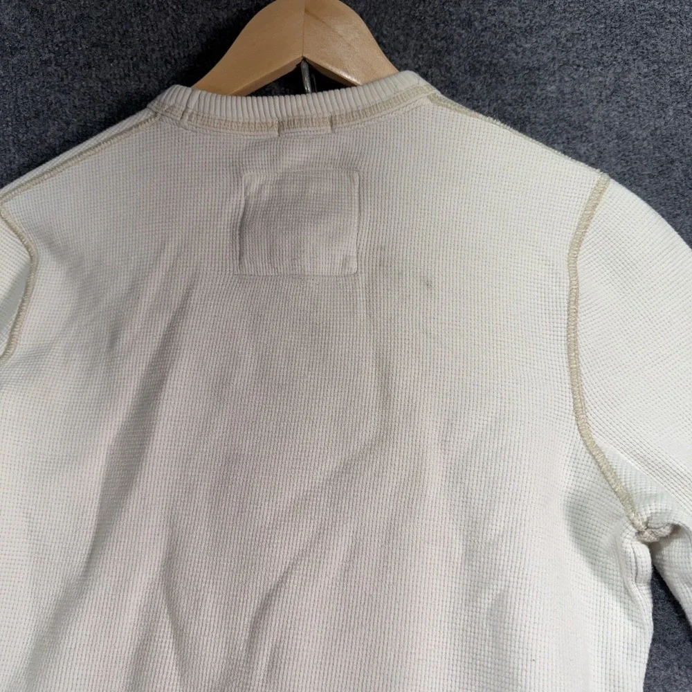 Abercrombie & Fitch Waffle Knit Thermal Sweater Mens Medium White Muscle VTG Y2K